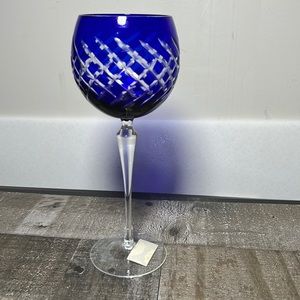 Vintage 60's Handmade Glass Crystal Tall Stemware Made in Romania with Tags